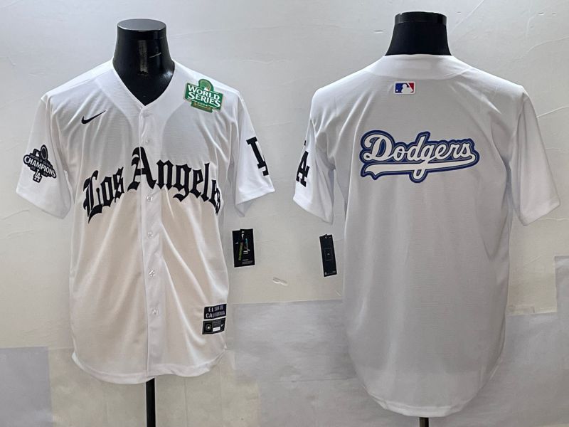 Men Los Angeles Dodgers Blank White Five generations Joint Name 2025 Nike MLB Jersey style 55->los angeles dodgers->MLB Jersey